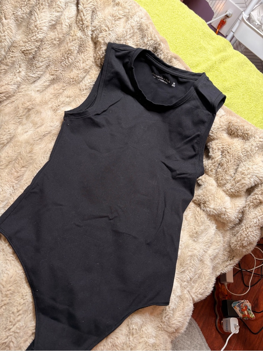 Abercrombie & Fitch Black Sleeveless Crew Neck Bodysuit